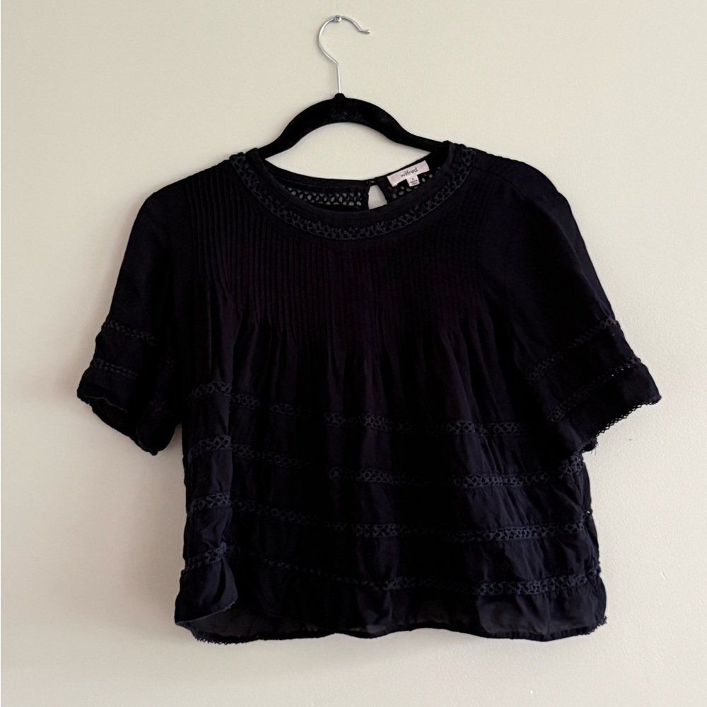 Wilfred Black Lace Trim Blouse